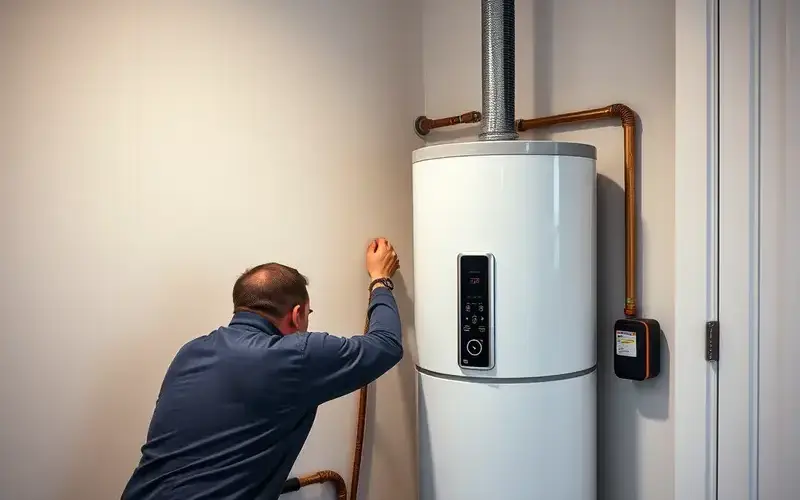 Professional water heater installation